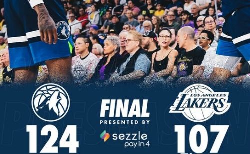 NBA季前赛:湖人107-124不敌森林狼,詹眉缺阵,布朗尼首秀2分3帽