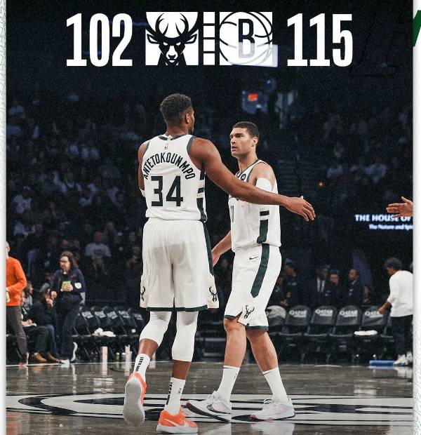 NBA常规赛:篮网115-102击败雄鹿,崔永熙1分托马斯32分,字母哥22+12+7