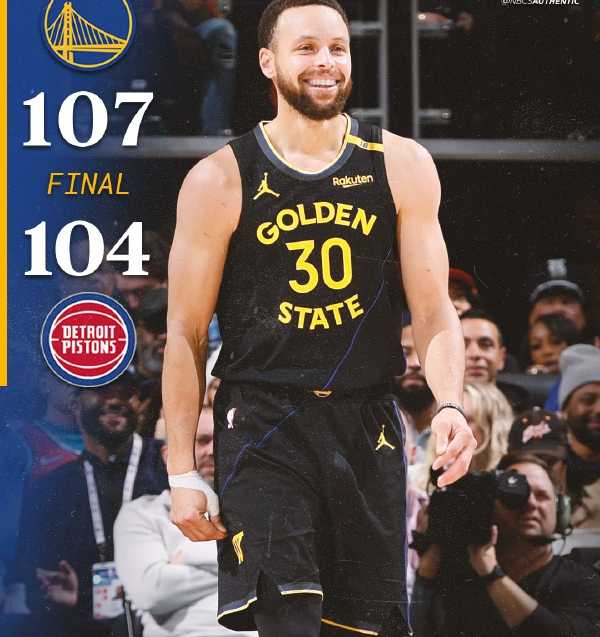 NBA消息：勇士107-104险胜活塞 库里17分10板6助 坎宁安32分6板8助