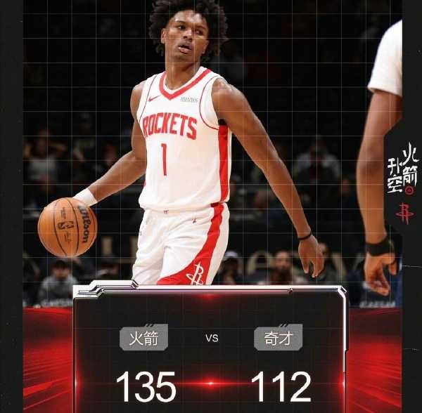 NBA战报:火箭135-112击败奇才,杰伦-格林29分8板,申京26分10板6助