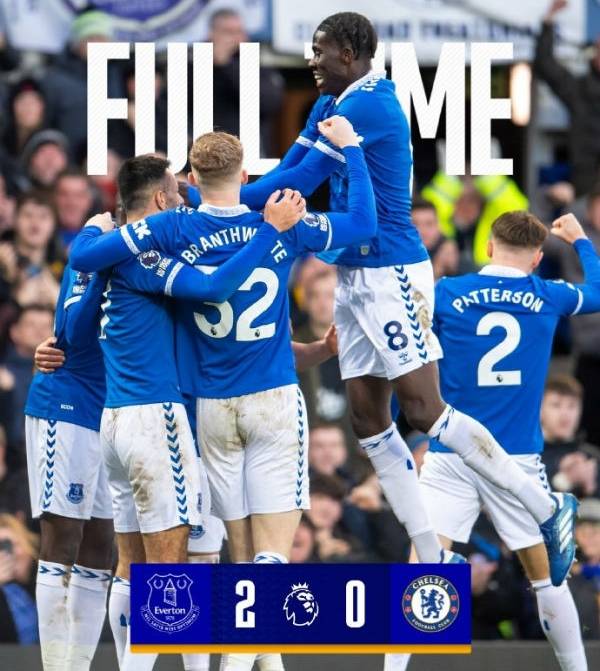 切尔西0-2遭英超第14埃弗顿横扫遭遇2连败