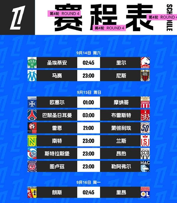 法甲第4轮赛程直播与看点:巴黎力争4连胜 里尔、摩纳哥迎战升班马