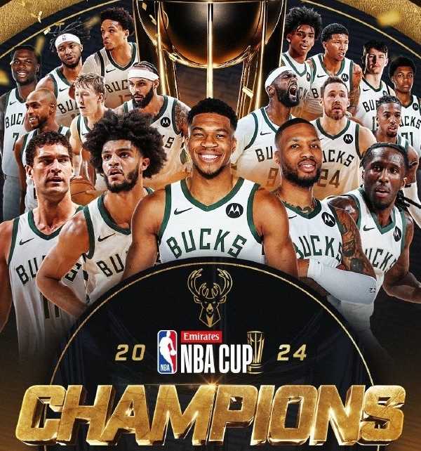 NBA:雄鹿97-81轻取雷霆夺冠夺NBA杯冠军 字母哥26+19+10利拉德23分,SGA21分