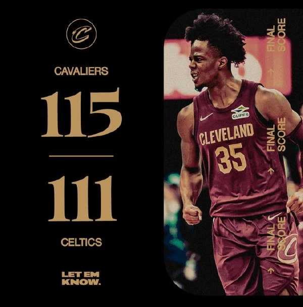 NBA战报:骑士115-111击败凯尔特人,米切尔35分加兰22分,塔图姆33分