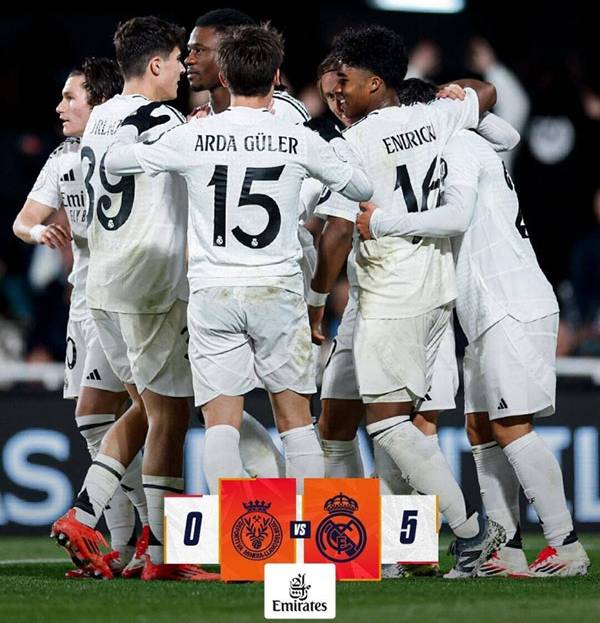 国王杯:皇马5-0米内拉晋级16强 巴尔韦德造2球 居莱尔梅开二度 魔笛建功