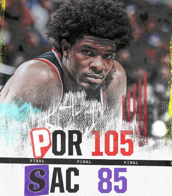 NBA:开拓者105-85大胜国王 亨德森17分7助,萨博尼斯9分8板7助