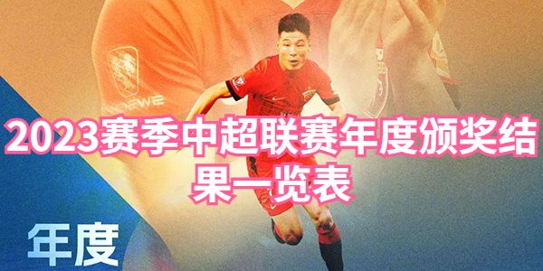 2023中超年度奖项结果一览[最佳球员，得分王，最佳教练，最佳守门员]