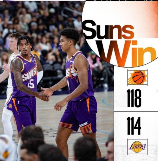 NBA:湖人114-118不敌太阳 詹姆斯布朗尼同台砍下19分 浓眉17分8板